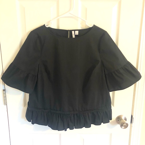 Elle Black Ruffle Top | Size S - Picture 3 of 6